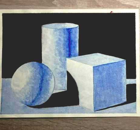 Watercolor shapes painting 2022